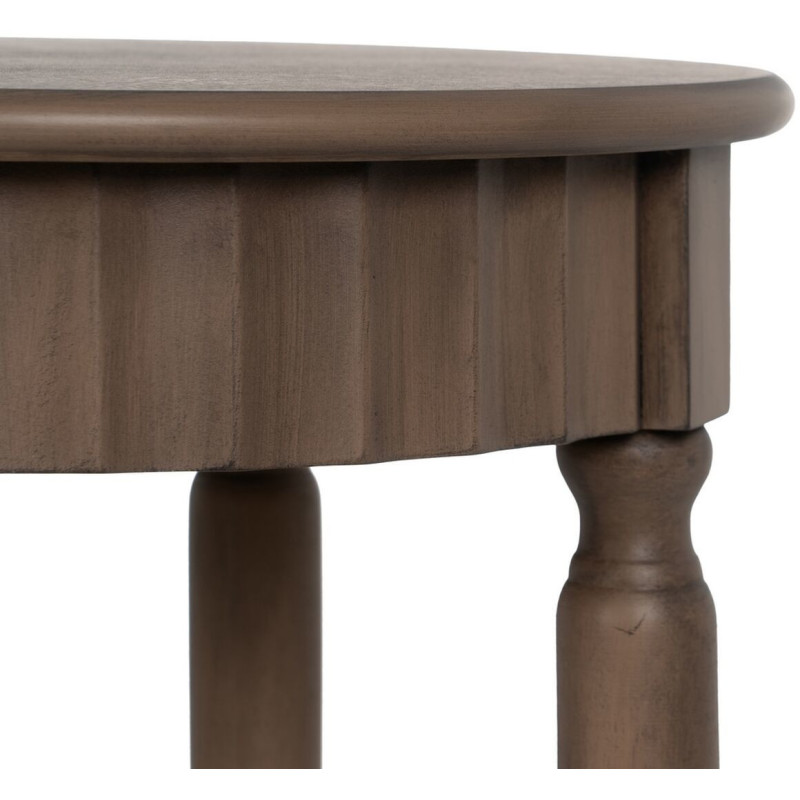 Table d'appoint Ovale 1 étagère en Bois de pin Marron Margy - 6