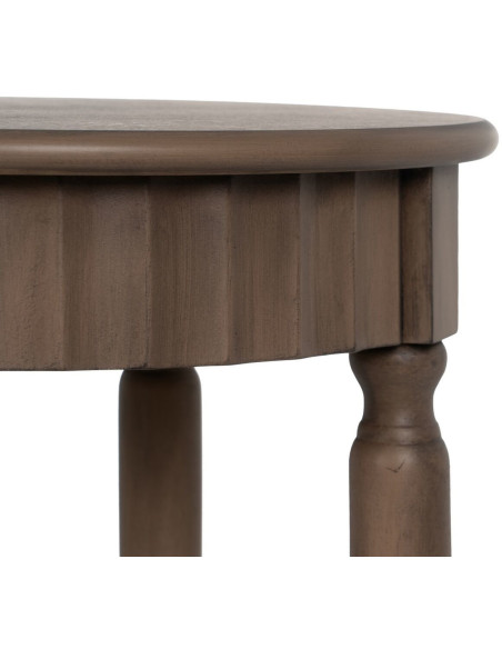 Table d'appoint Ovale 1 étagère en Bois de pin Marron Margy - 6