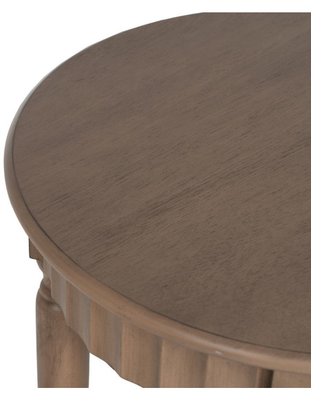 Table d'appoint Ovale 1 étagère en Bois de pin Marron Margy - 9