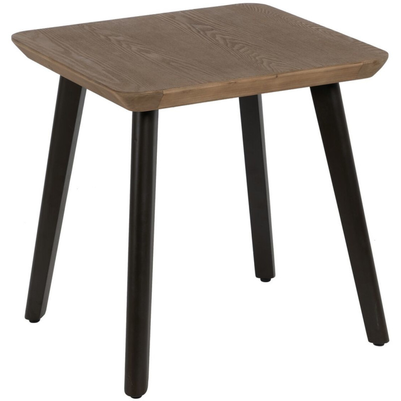Table d'appoint Carrée en Bois de sapin Naturel Métal Noir Paul - 1