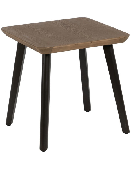 Table d'appoint Carrée en Bois de sapin Naturel Métal Noir Paul - 1