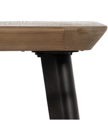 Table d'appoint Carrée en Bois de sapin Naturel Métal Noir Paul - 4