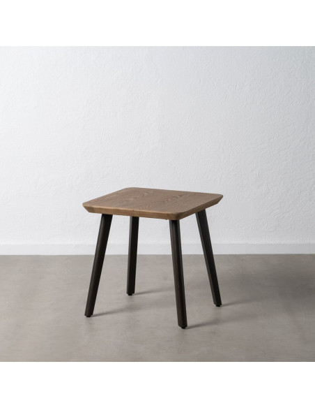 Table d'appoint Carrée en Bois de sapin Naturel Métal Noir Paul - 7