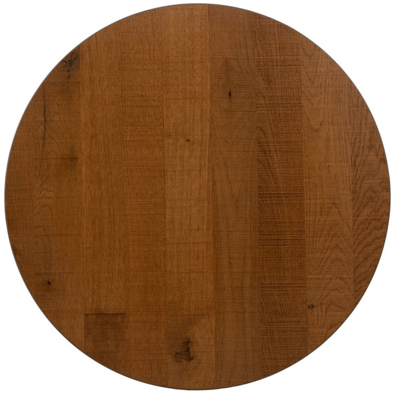 Table à manger Ronde 2 personnes en Bois Naturel Métal Noir Dulcia - 2