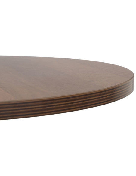 Table à manger Ronde 2 personnes en Bois Naturel Métal Noir Dulcia - 6