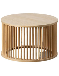 Table basse Ronde 60 cm en Bois de pin Naturel Stick - 1