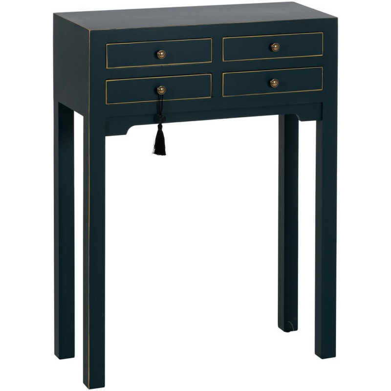 Console Rectangulaire 4 tiroirs en Bois de sapin Bleu Oriente - 1
