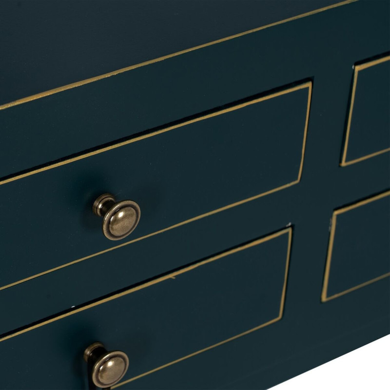 Console Rectangulaire 4 tiroirs en Bois de sapin Bleu Oriente - 5