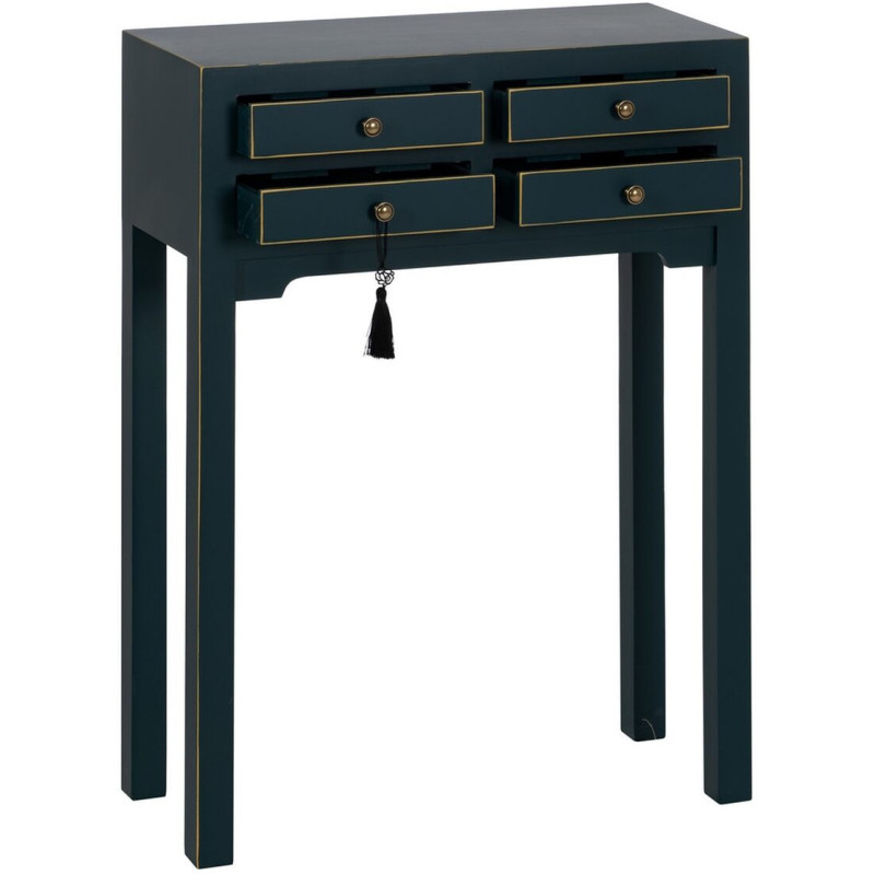 Console Rectangulaire 4 tiroirs en Bois de sapin Bleu Oriente - 8