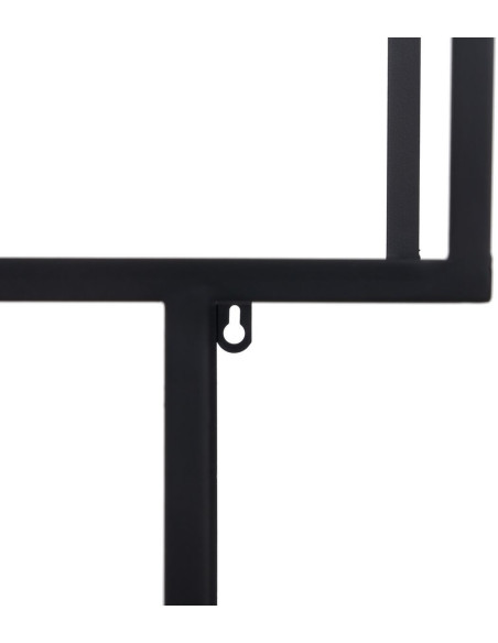 Étagère 6 niveaux en Métal Noir Verre Transparent Square - 3