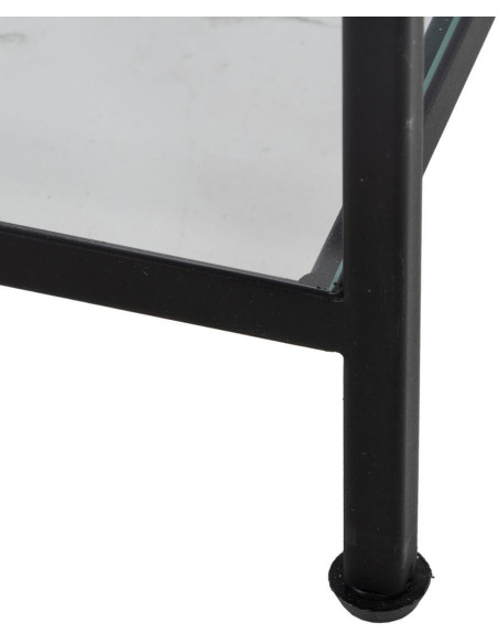 Étagère 6 niveaux en Métal Noir Verre Transparent Square - 4