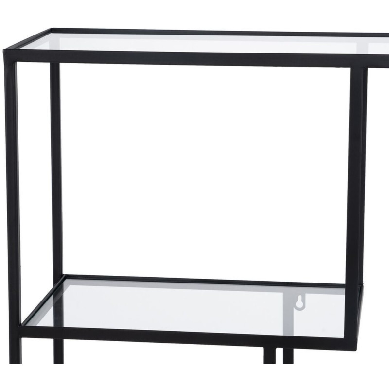 Étagère 6 niveaux en Métal Noir Verre Transparent Square - 5