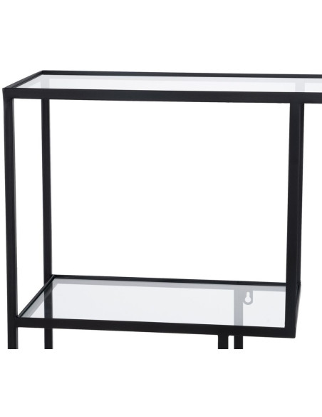 Étagère 6 niveaux en Métal Noir Verre Transparent Square - 5