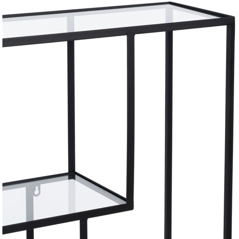 Étagère 6 niveaux en Métal Noir Verre Transparent Square - 7