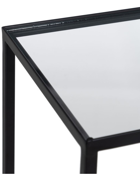 Étagère 6 niveaux en Métal Noir Verre Transparent Square - 9