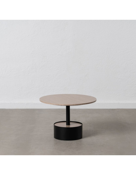 Table basse Ronde 65 cm en Bois Naturel Métal Noir Helena - 9