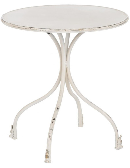 Table à manger Ronde 2 personnes en Métal Crème Nadine - 1