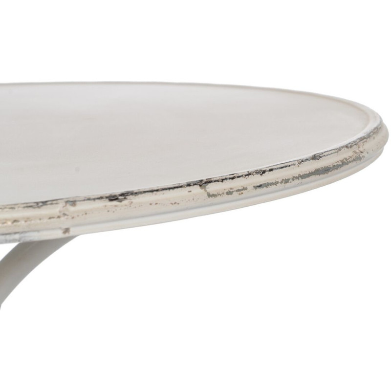 Table à manger Ronde 2 personnes en Métal Crème Nadine - 3