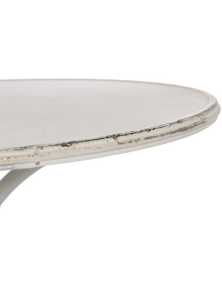 Table à manger Ronde 2 personnes en Métal Crème Nadine - 3