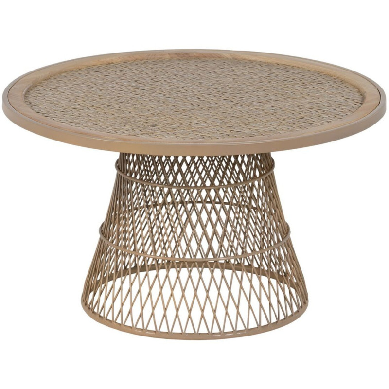 Table basse Ronde en Rotin Naturel Métal Rattan - 1