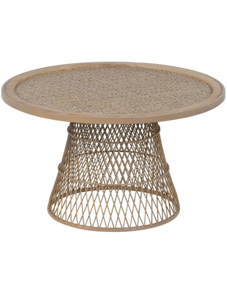 Table basse Ronde en Rotin Naturel Métal Rattan - 1