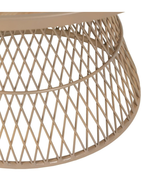 Table basse Ronde en Rotin Naturel Métal Rattan - 4