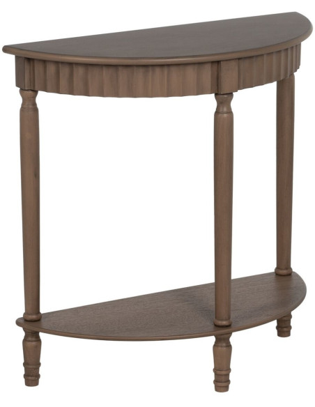 Console Demi-lune 1 étagère en Bois de pin Marron Margy - 1