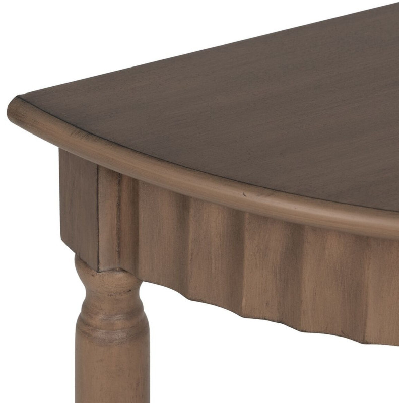 Console Demi-lune 1 étagère en Bois de pin Marron Margy - 9