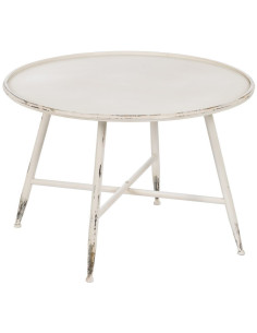 Table basse Ronde en Métal Crème Nadine - 1