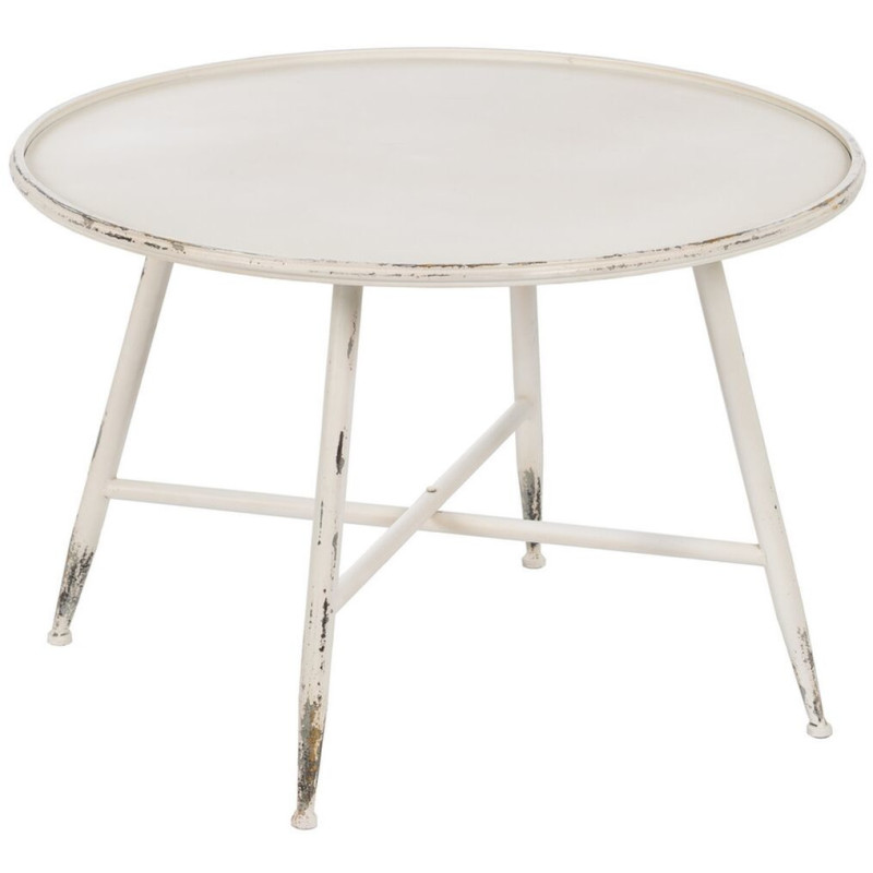 Table basse Ronde en Métal Crème Nadine - 1