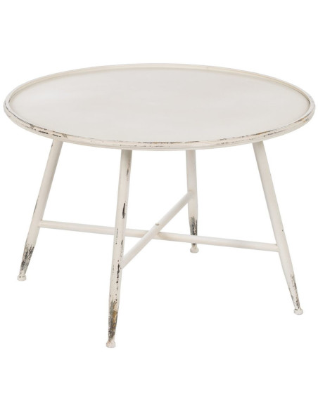Table basse Ronde en Métal Crème Nadine - 1