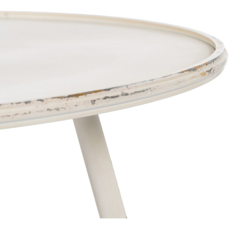 Table basse Ronde en Métal Crème Nadine - 7