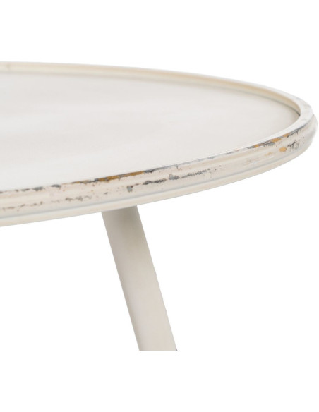 Table basse Ronde en Métal Crème Nadine - 7