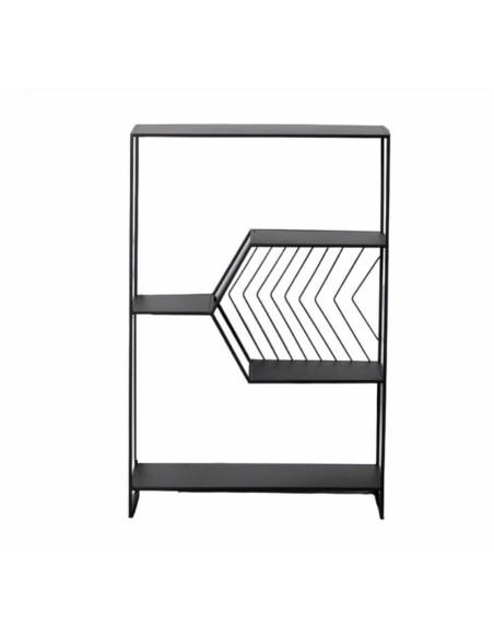 Étagère 6 niveaux Motif lignes en Métal Noir Square - 1