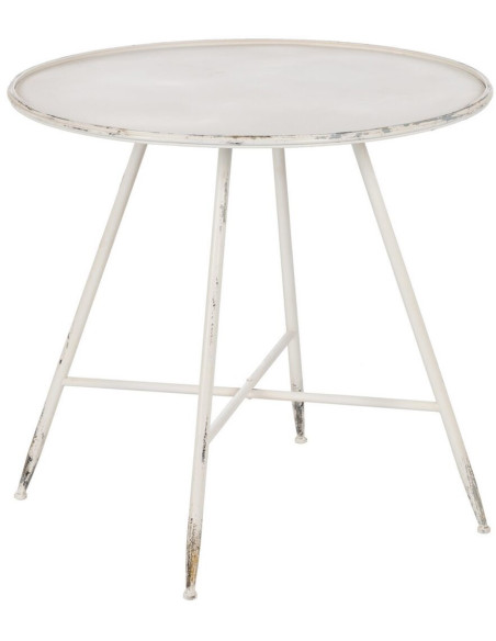 Table à manger Ronde 2 personnes en Métal Crème Nadine - 1