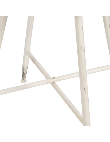 Table à manger Ronde 2 personnes en Métal Crème Nadine - 4