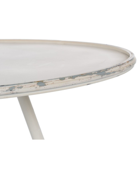 Table à manger Ronde 2 personnes en Métal Crème Nadine - 7