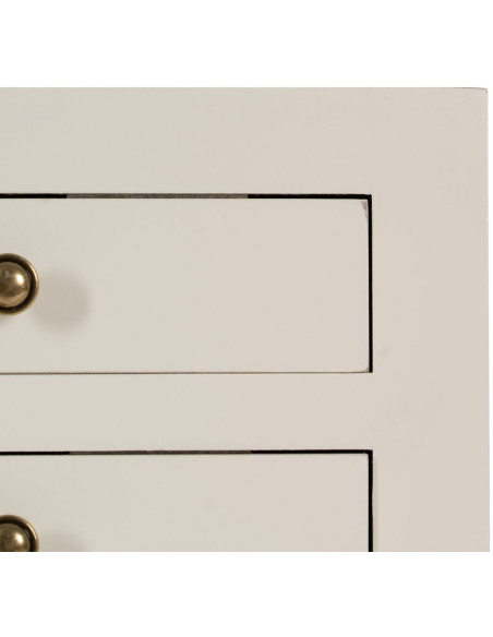 Console Rectangulaire 6 tiroirs en Bois de sapin Blanc Oriente - 2