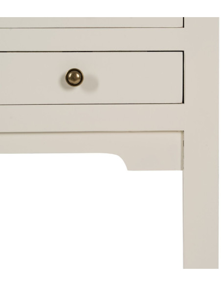 Console Rectangulaire 6 tiroirs en Bois de sapin Blanc Oriente - 3