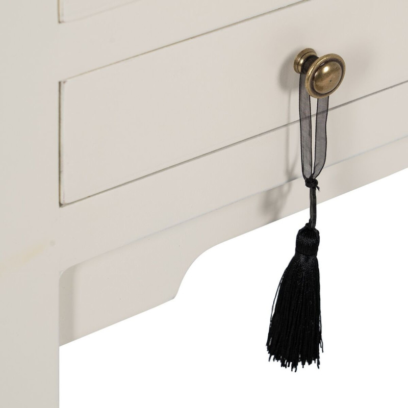 Console Rectangulaire 6 tiroirs en Bois de sapin Blanc Oriente - 4