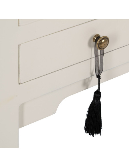 Console Rectangulaire 6 tiroirs en Bois de sapin Blanc Oriente - 4