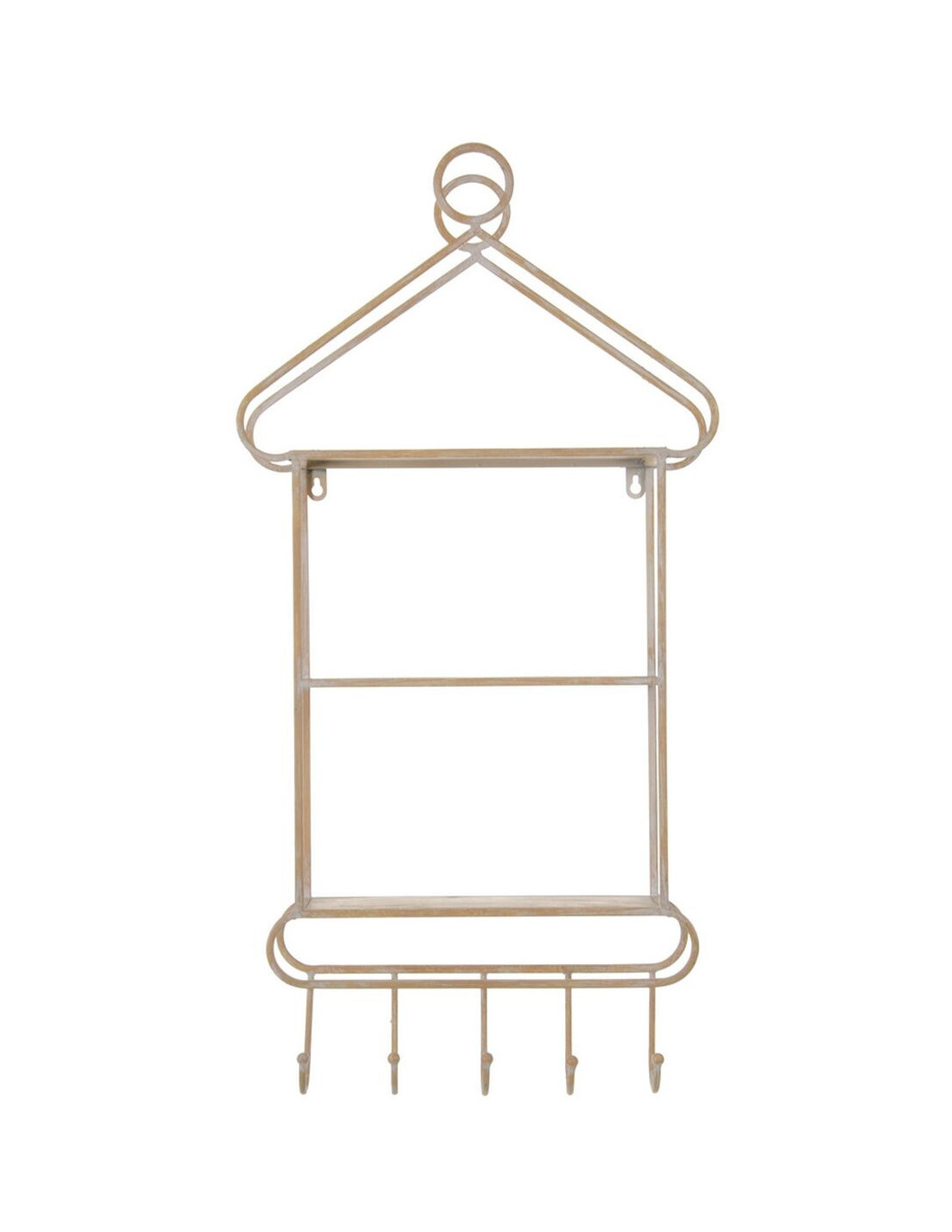 Étagère Mural en Bois Finition Blanc Vieilli L47XPR13XH14 CM Fabriqué