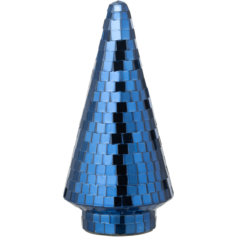 Sapin de Noël déco Boule à facettes Hauteur 23 cm en Miroir Bleu Disco - 1
