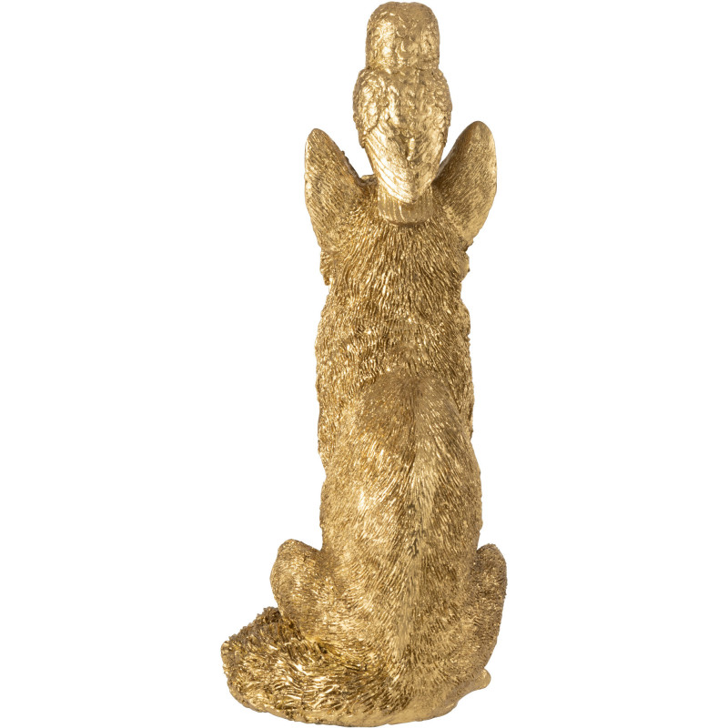 Statuette déco Renard et Hibou Hauteur 28 cm en Résine Doré Noctura - 3