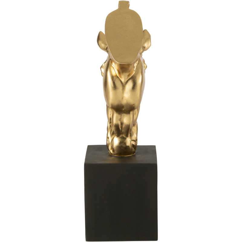 Statue déco moderne Tête de cheval Hauteur 44 cm en Résine Doré Noir Jazz - 4