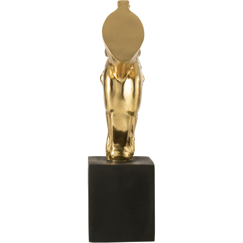 Grande Statue déco moderne Tête de cheval Hauteur 95 cm en Résine Doré Noir Jazz - 4