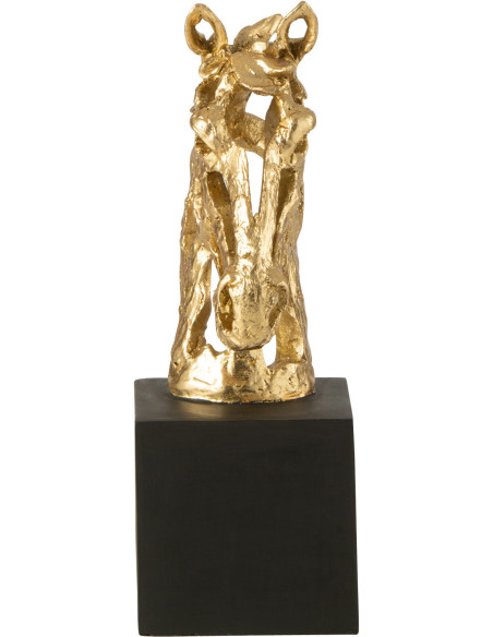 Statuette déco abstraite Tête de cheval Hauteur 26 cm en Résine Doré Noir Tonnerre - 3