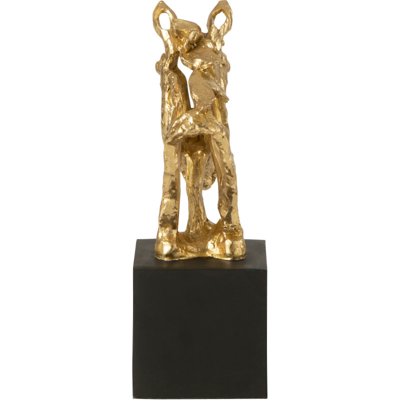 Statuette déco abstraite Tête de cheval Hauteur 26 cm en Résine Doré Noir Tonnerre - 5