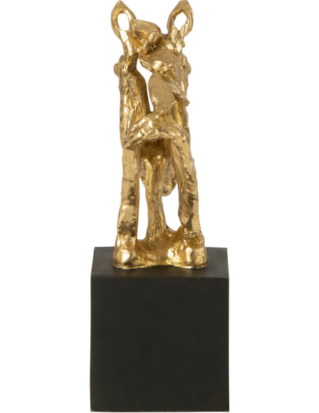 Statuette déco abstraite Tête de cheval Hauteur 26 cm en Résine Doré Noir Tonnerre - 5