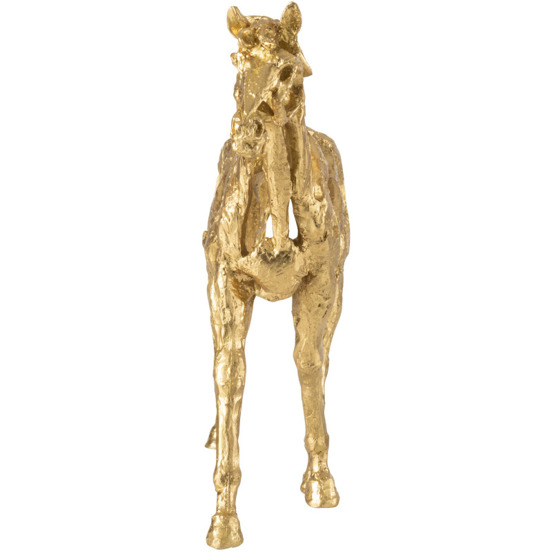 Statue déco abstraite Cheval Hauteur 36 cm en Résine Doré Tonnerre - 2